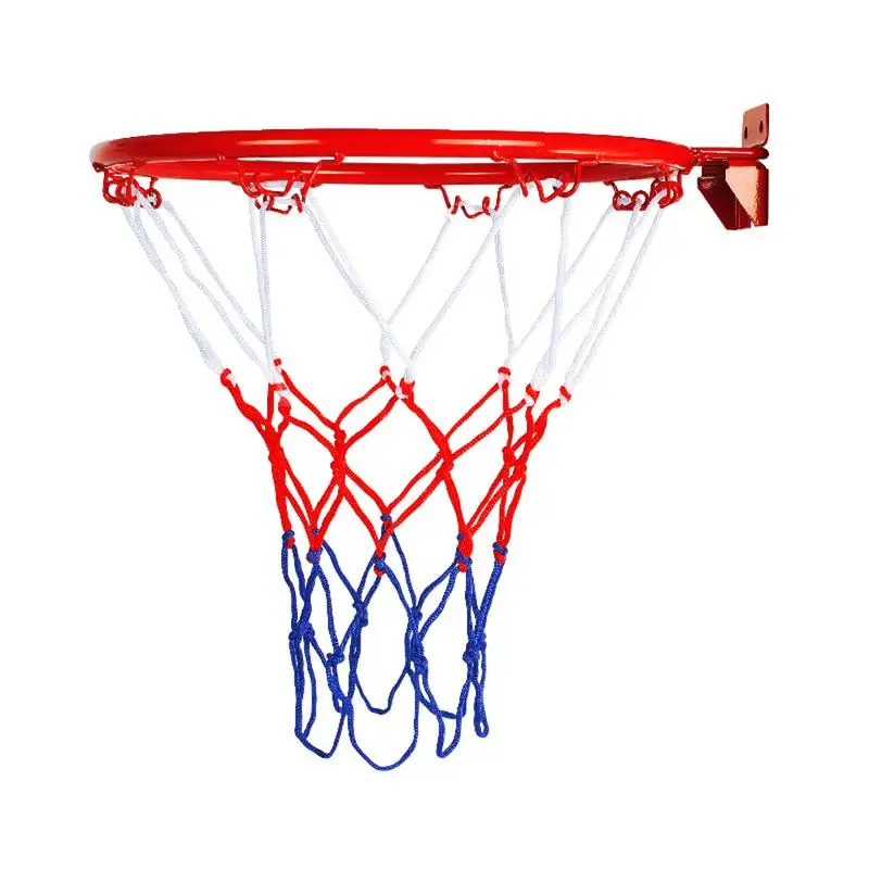 Obręcz do koszykówki wisząca ze stali, 32 cm, z mocowaniem na ścianę, z śrubami, siatka do koszykówki, siatka sportowa, do użytku wewnątrz i na zewnątrz.