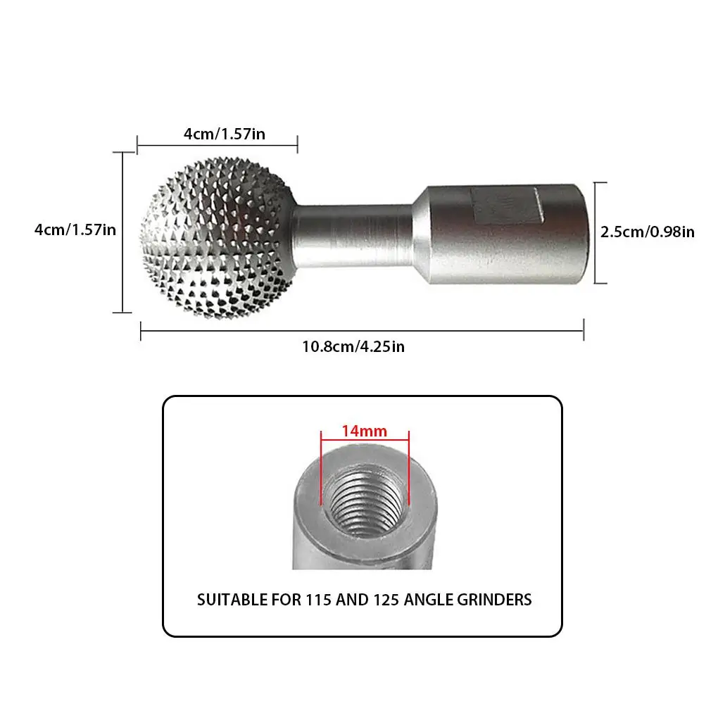 Husillo de bola para carpintería, cabezal de pulido, 40mm de diámetro, accesorio de artesanía profesional, 10/14mm