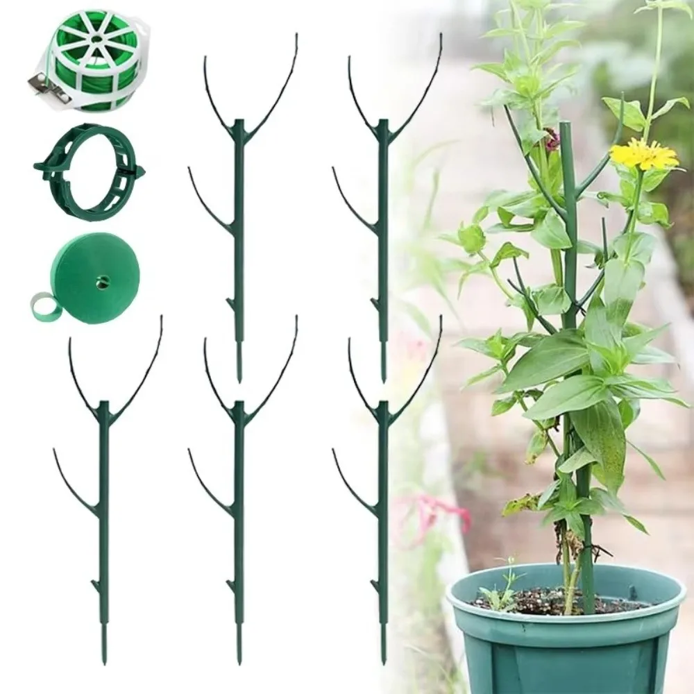 Plastic Plant Support Pile Flower Pot Trellis Prevent Tipping Over Climbing Vine Stake Expandable Height Detachable