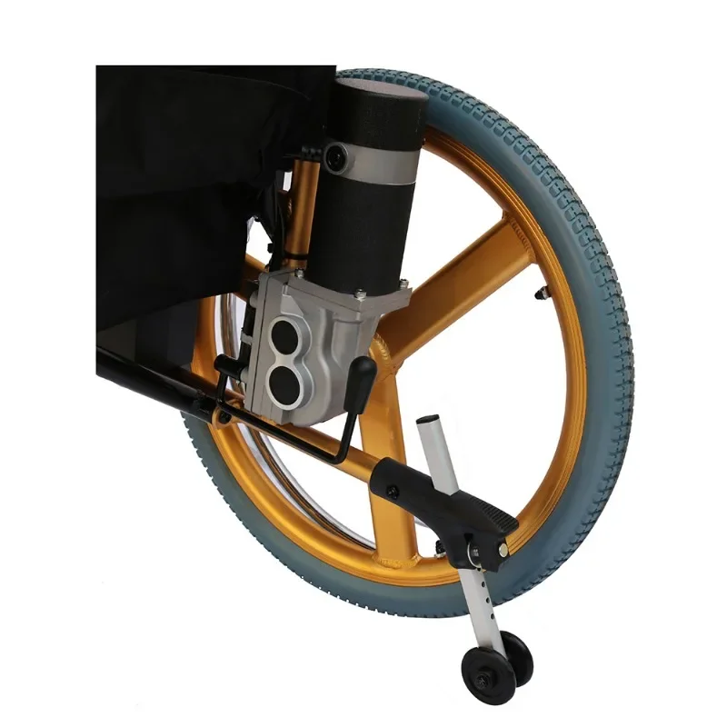 22-inch rear wheel of electric wheelchair, local tyrant gold three-pronged wheel with hand push circle, non-inflatable PU solid