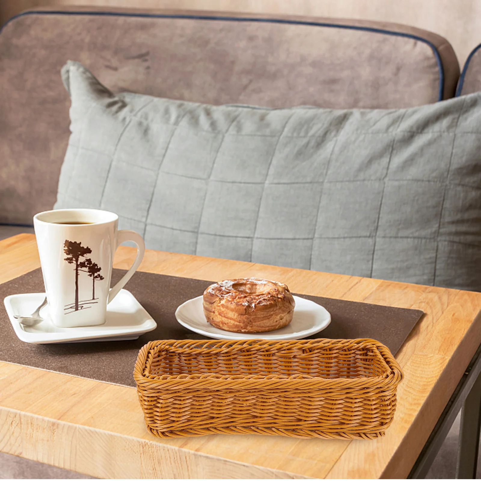 

Seasoning Jars Storage Box Multi-Function Plastic Desktop Basket for Fruits Snacks Bread Home Decorative Organizer