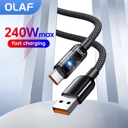 240W USB Type C Cable Fast Charging Wire USB A To Type C Charge Data Cable For Xiaomi Samsung Huawei Mobile Phone USB C Cable