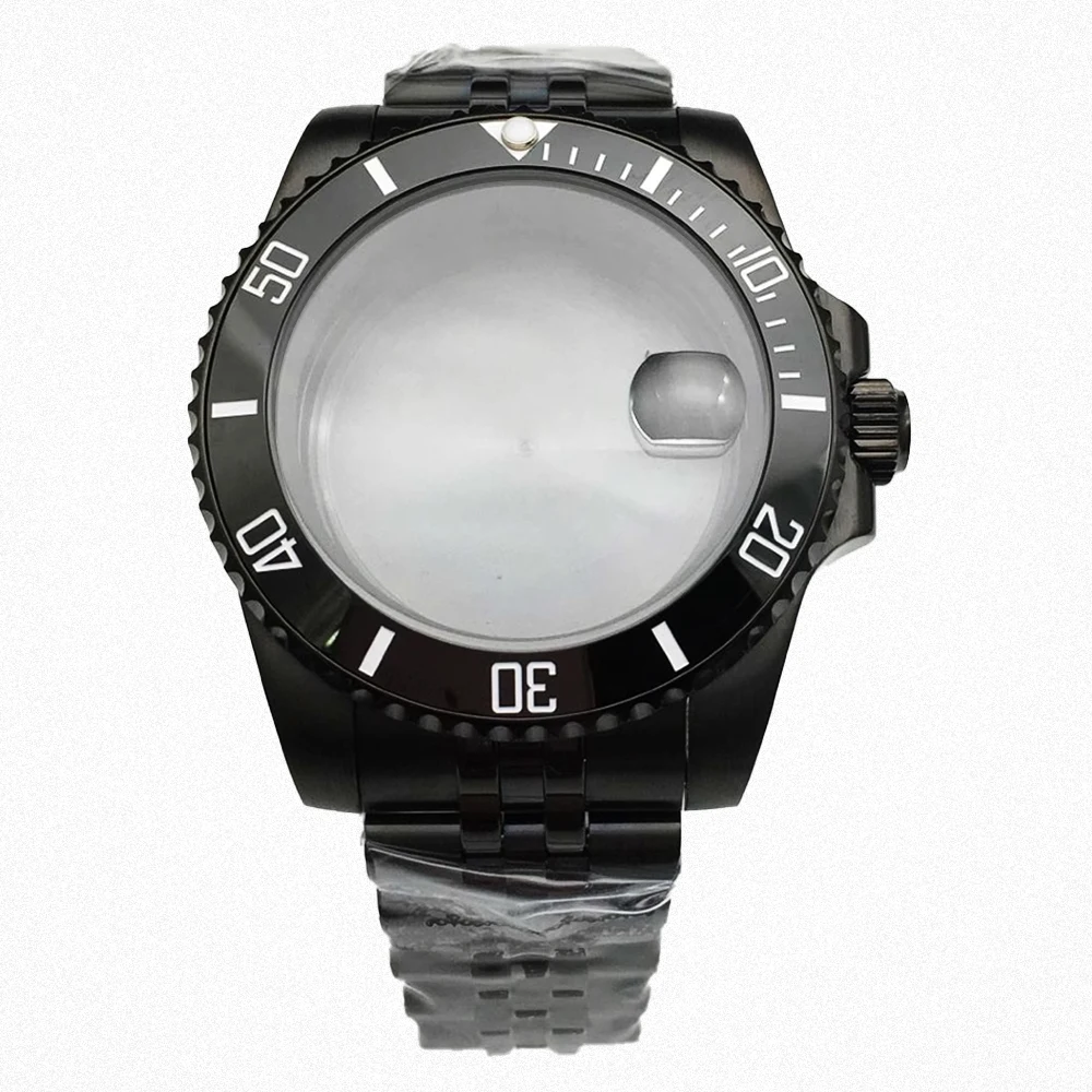 

40mm NH35 watch case, 316 stainless steel strap, mineral crystal, suitable for NH35/NH36/8215 movements, 28.5mm dial