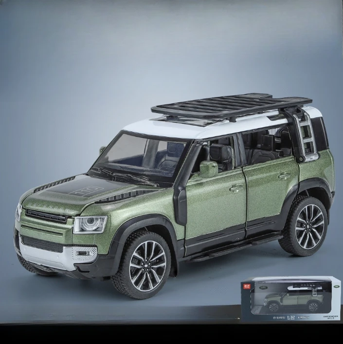 Collection de jouets de véhicule de traction de voiture modèle moulé sous pression 1/32 pour Land Rover New Defender 110, cadeau, avec son et lumière
