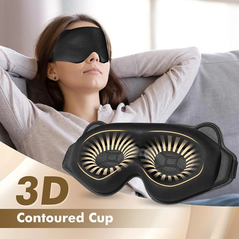 3D-Schlafmaske, blockiert leicht, weich gepolstert, Schlafmaske für Augen, Slaapmasker, Augenschutz, Augenbinde, Schlafhilfe, Gesichtsmaske, Augenklappe