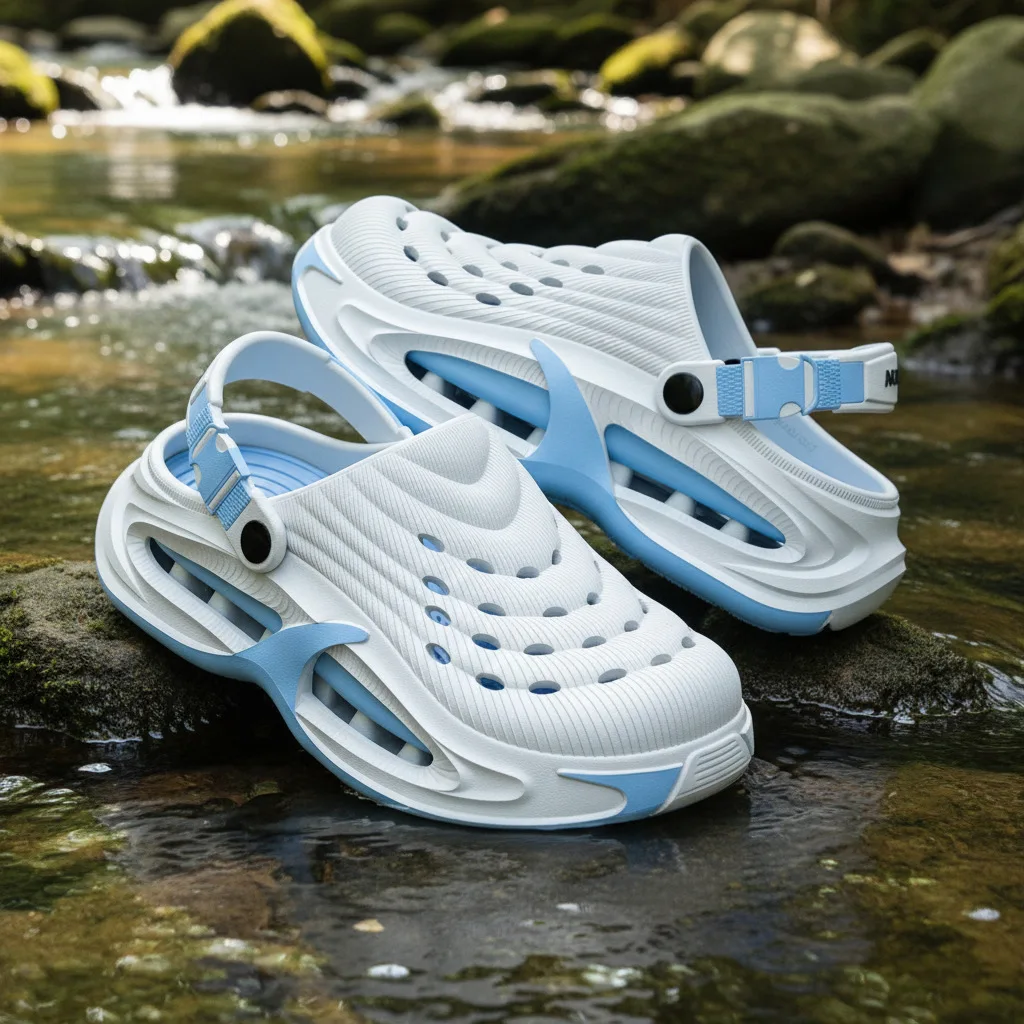 Neue Lochschuhe für Herren im Sommer, dicksohlig, rutschfest, atmungsaktive Fahrersandalen, langlebige und modische Strandschuhe. – Detail 3