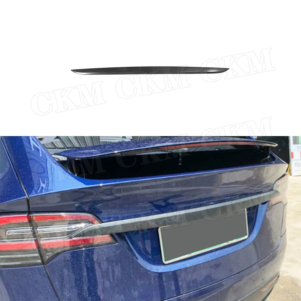 

Carbon fiber Material Rear Trunk Door Decoration Trim Cover Sticker ABS Carbon Look For Tesla Model X SUV 2020 Auto Car Styling