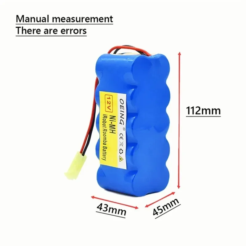 12V SC Ni-MH 6000mAh Rechargeable Battery for Rowenta, Robot Vacuum Cleaner, 12V, RH5488, RH846301, RH846901, RS-Rh5205