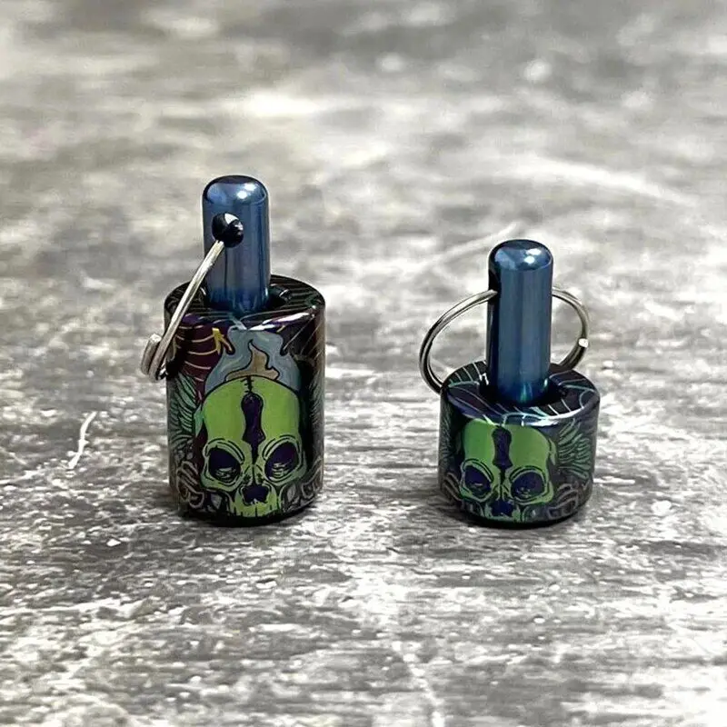 1 Piece Titanium Alloy Knife Beads A Pendant Paracord Outdoor Keychain Necklace Pendant