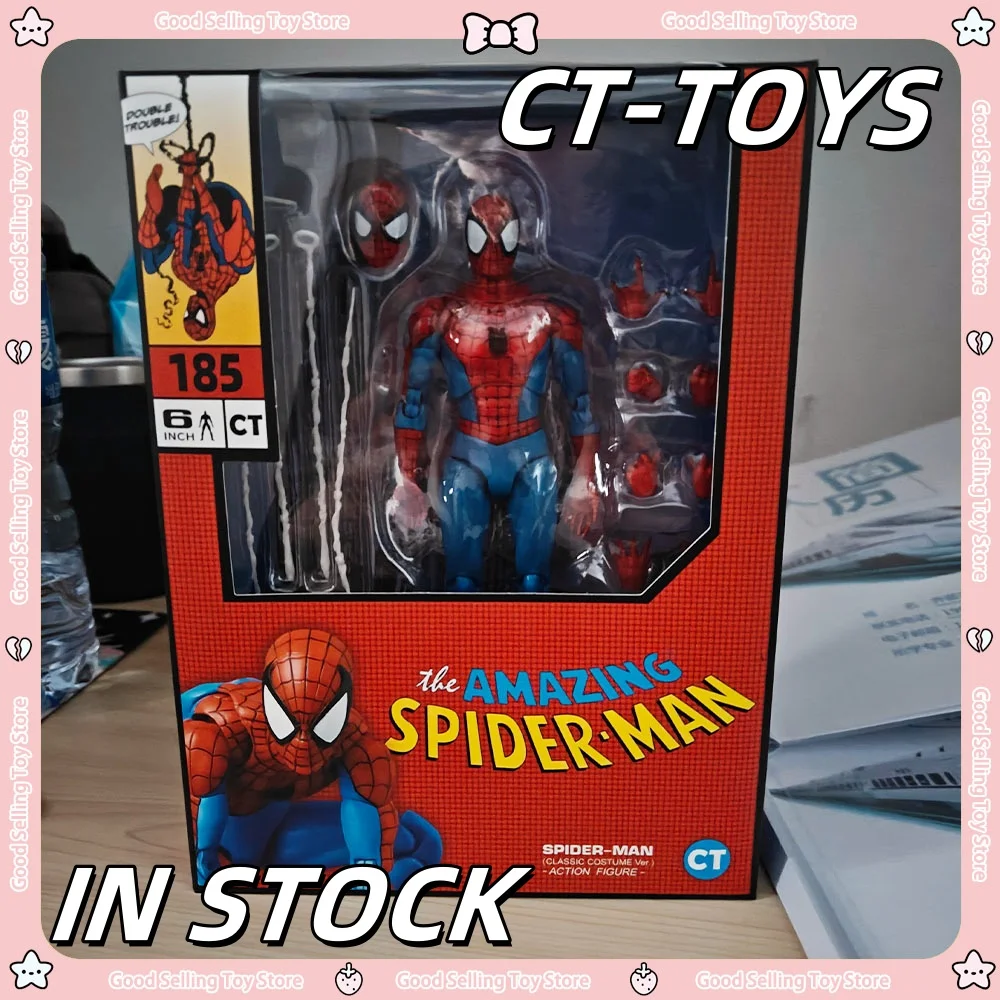 1/12 Ct Toys Spider-man Action Figure Spiderman Anime Figures Mafex 185 Classic model Costume Ver Collectible Model Kid Toy Gift