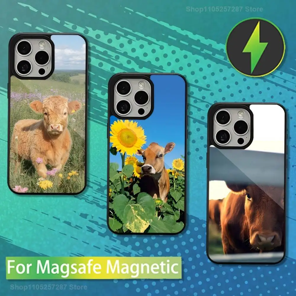 

Cute Little Yellow Cattle Phone Case For iPhone Mini,13,15,Pro,Max,For Magsafe,17,14,Plus,12,11,16,Magnetic Wireless Charging