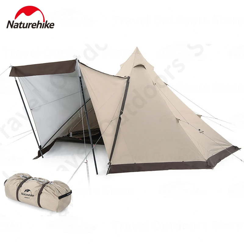 

Naturehike RANCH Camping Octagonal Pyramid Tent 2 Doors Large Space 2.1m Hall 15D Waterproof Outdoor Travel Tent 5-8 Persons