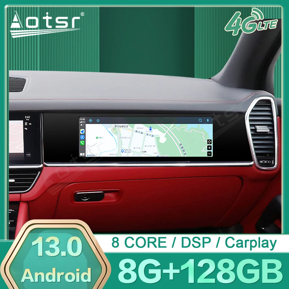 14 Inch For Porsche Cayenne 2018-2022 Passenger Screen Android 13 Multimedia Player Car GPS Navigation Audio Head Unit Stereo