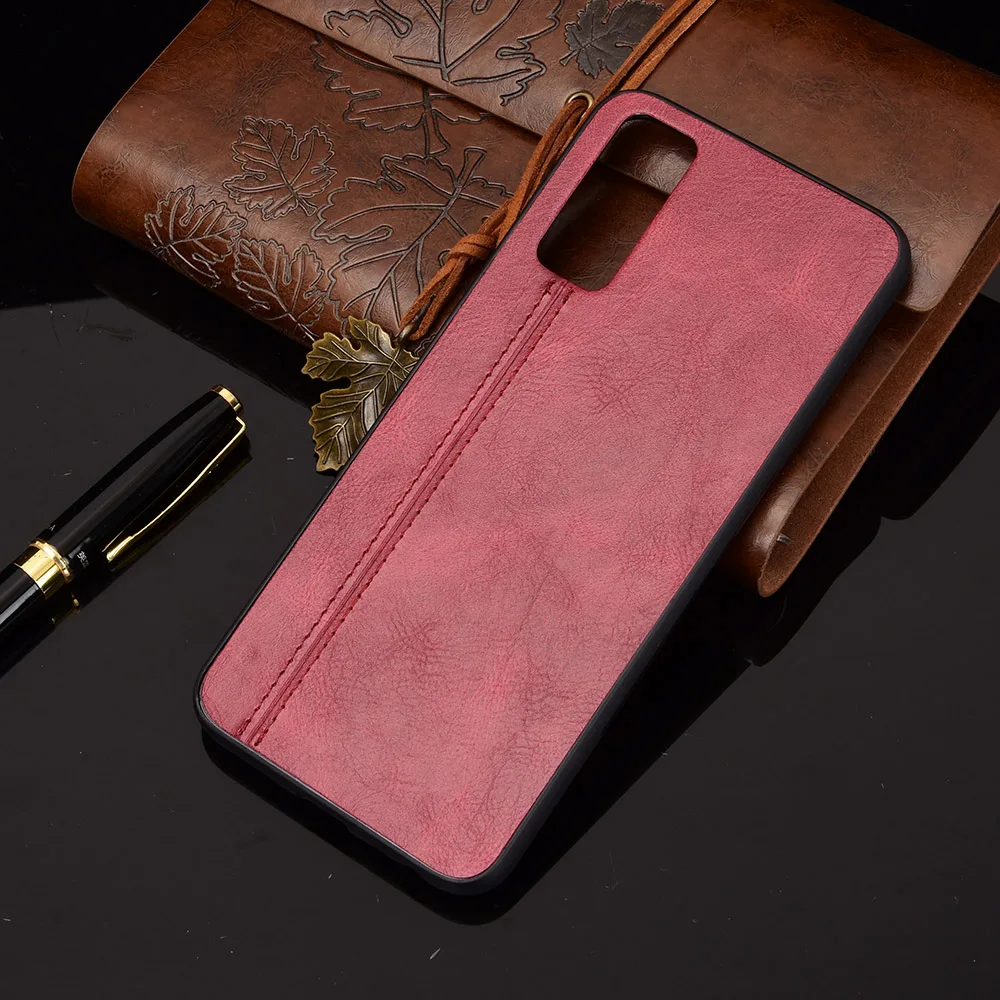 Vivo Y20 Case VIVO Y20i Suture Calfskin Soft Edge PU Leather Hard Phone Bag Cover For vivo Y20 Y 20 I Back Case