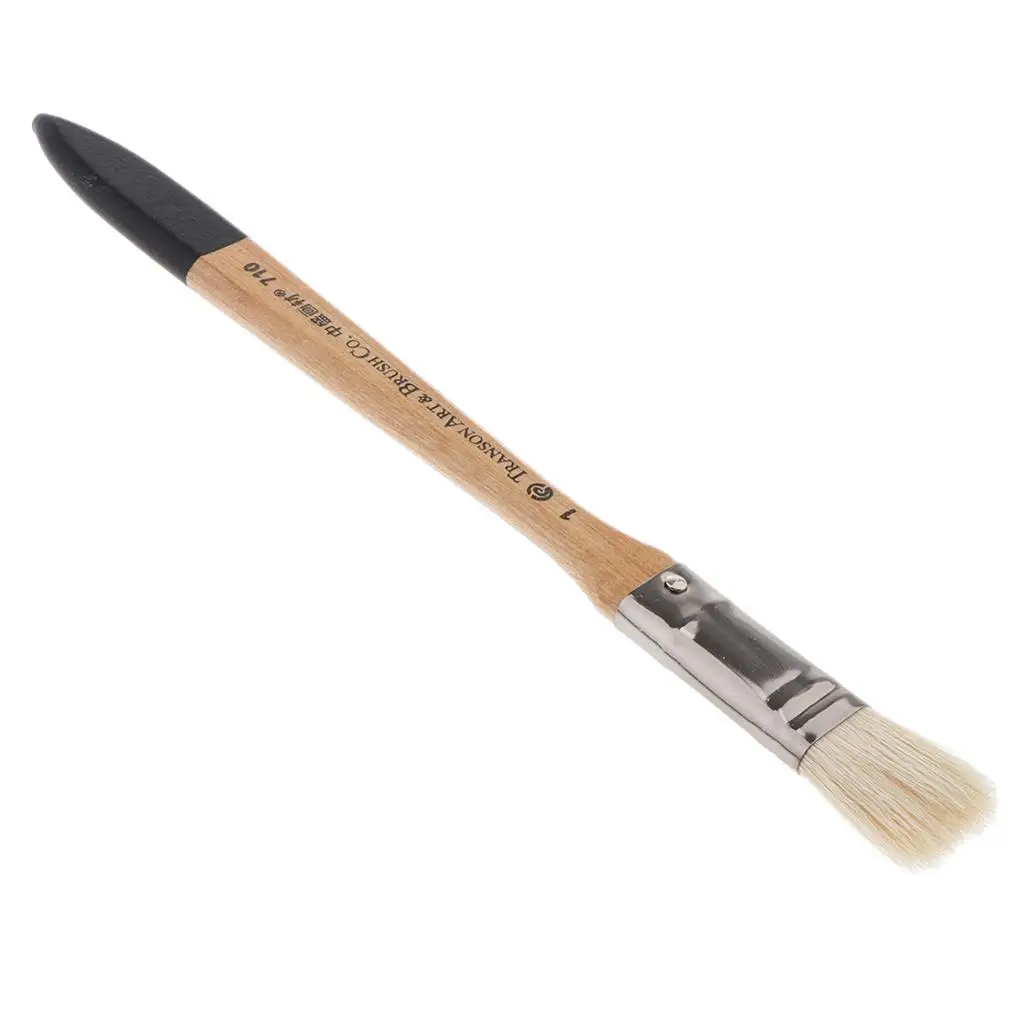 Artist Painting Hair Brush Flat Bristle Wood Paint Brushes for Professional Art Painting and Large Area Projects