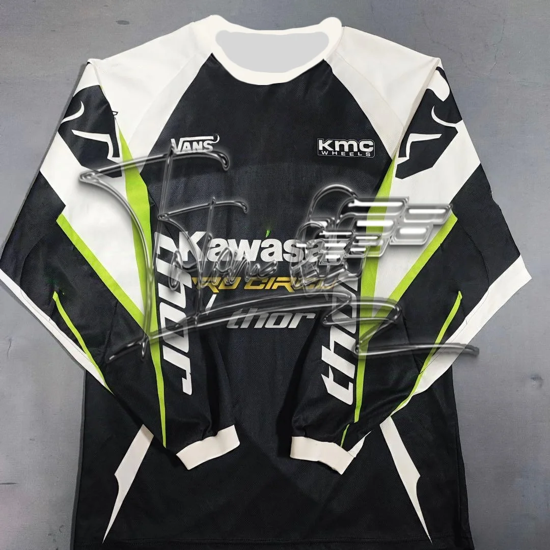 

25-26 Kawasaki new fashionable, casual, breathable long sleeved clothing for adult and children's mountain off-road cycling