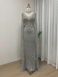 MYMB Arabic Gorgerous Cape Sleeves Lace Evening Wedding Gowns Dubai Exclusive Beaded High Neck Muslim Women Prom Party Dresses