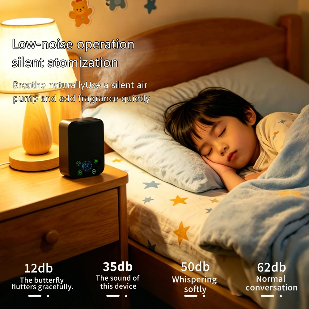 Ultra Quiet Bluetooth Fragrance Scent Machine Home Living Room Wall Mounted Waterless Pure Essential Oil Aromatherapy Diffuser