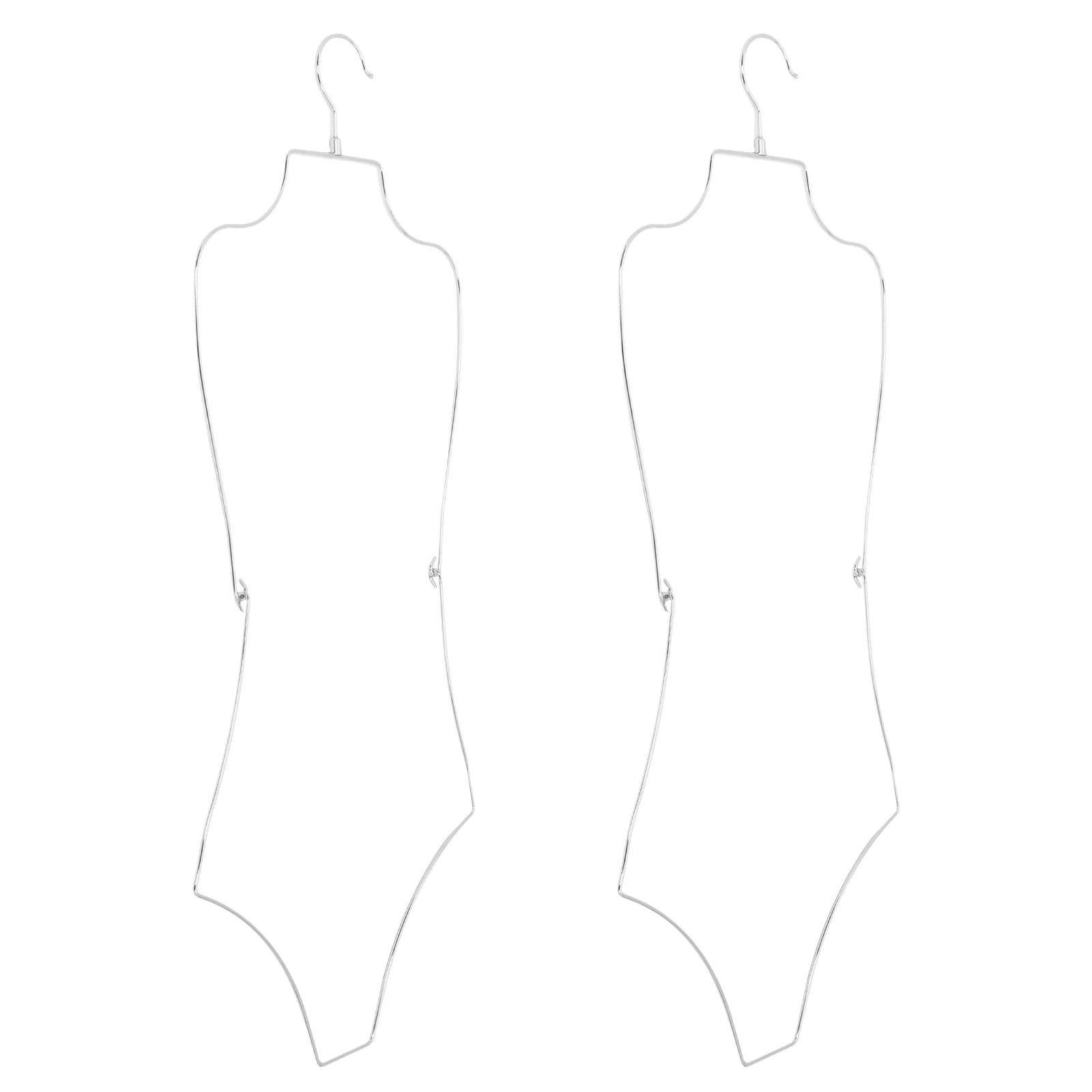 

2pcs Swimsuit Foldable Bathing Storage Clothes Bathing Suit Hanger Display Body Shape Rack Aluminum Lingerie Wire Dry