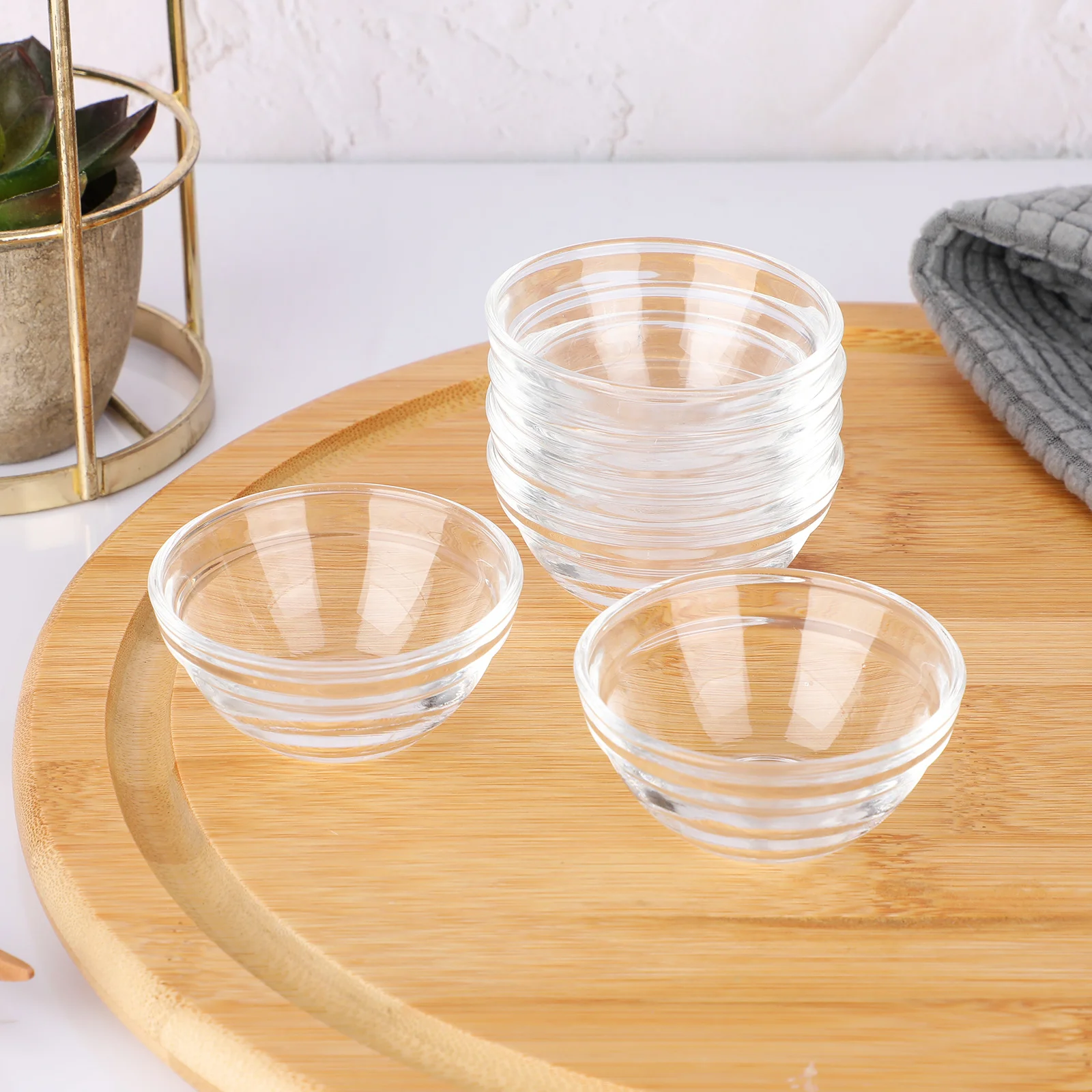 

6Pcs Glass Dessert Bowls Clear Small Pudding Cups Heat Cold Safe Kitchenware Pudding Bowl Cups Bowls Small Glass Bowl