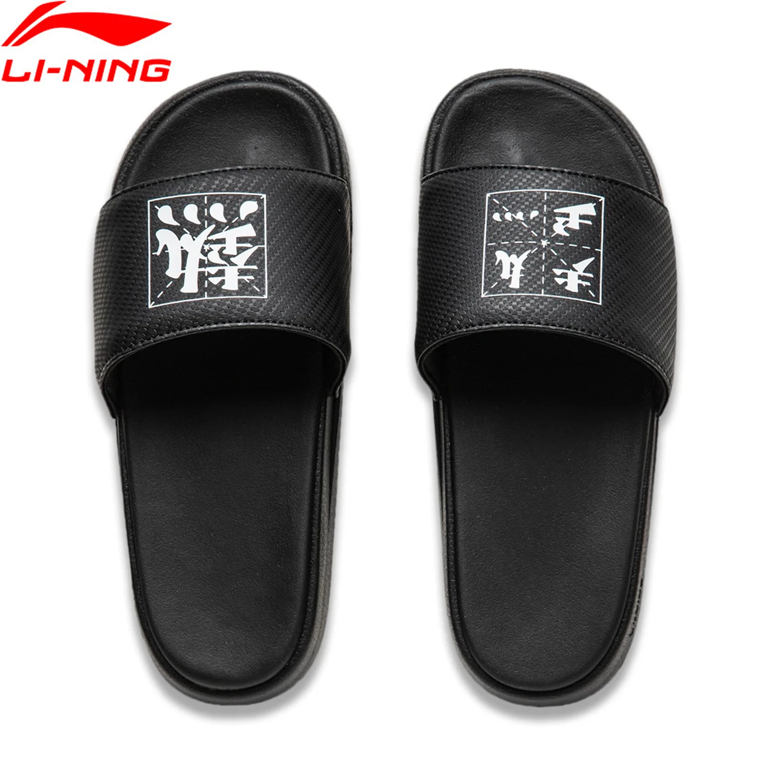 Li-Ning Men LN SLIPPER Stylish Slippers Breathable Outdoor Chinese Characters Sports Sandal Leisure LiNing Beach Sandals AGAU007