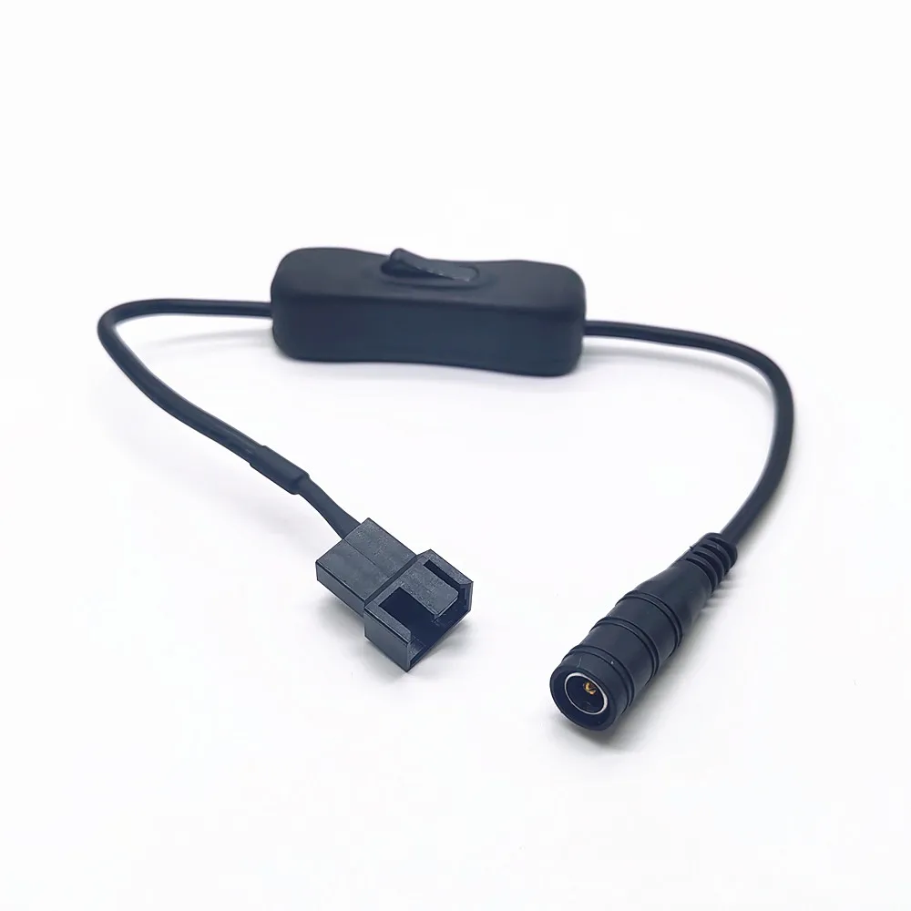 DC 5.5 x 2.1 mm Female 1 To 1 12V 4Pin PWM Fan Adapter Power Supply Connector Cable with ON Off Switch 0.3M