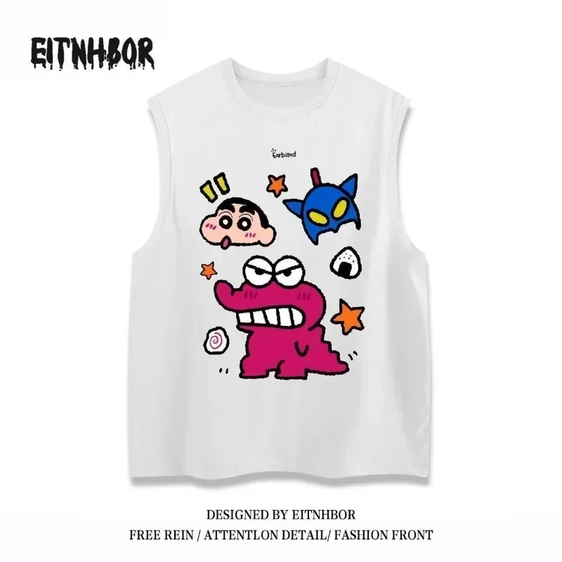 Anime Crayon Shin-chan Lovely Cartoon Short Sleeves T-shirt Summer Jacket Versatile Cute Short Sleeved T Shirt Leisure Time Top