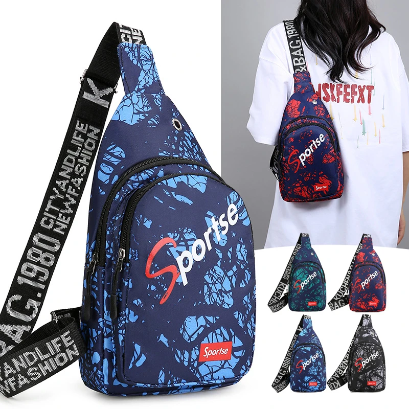 bolsa-transversal-casual-unissex-bolsa-de-peito-bolsa-de-ombro-Unico-material-de-nylon-fechamento-com-ziper-bolsa-macia