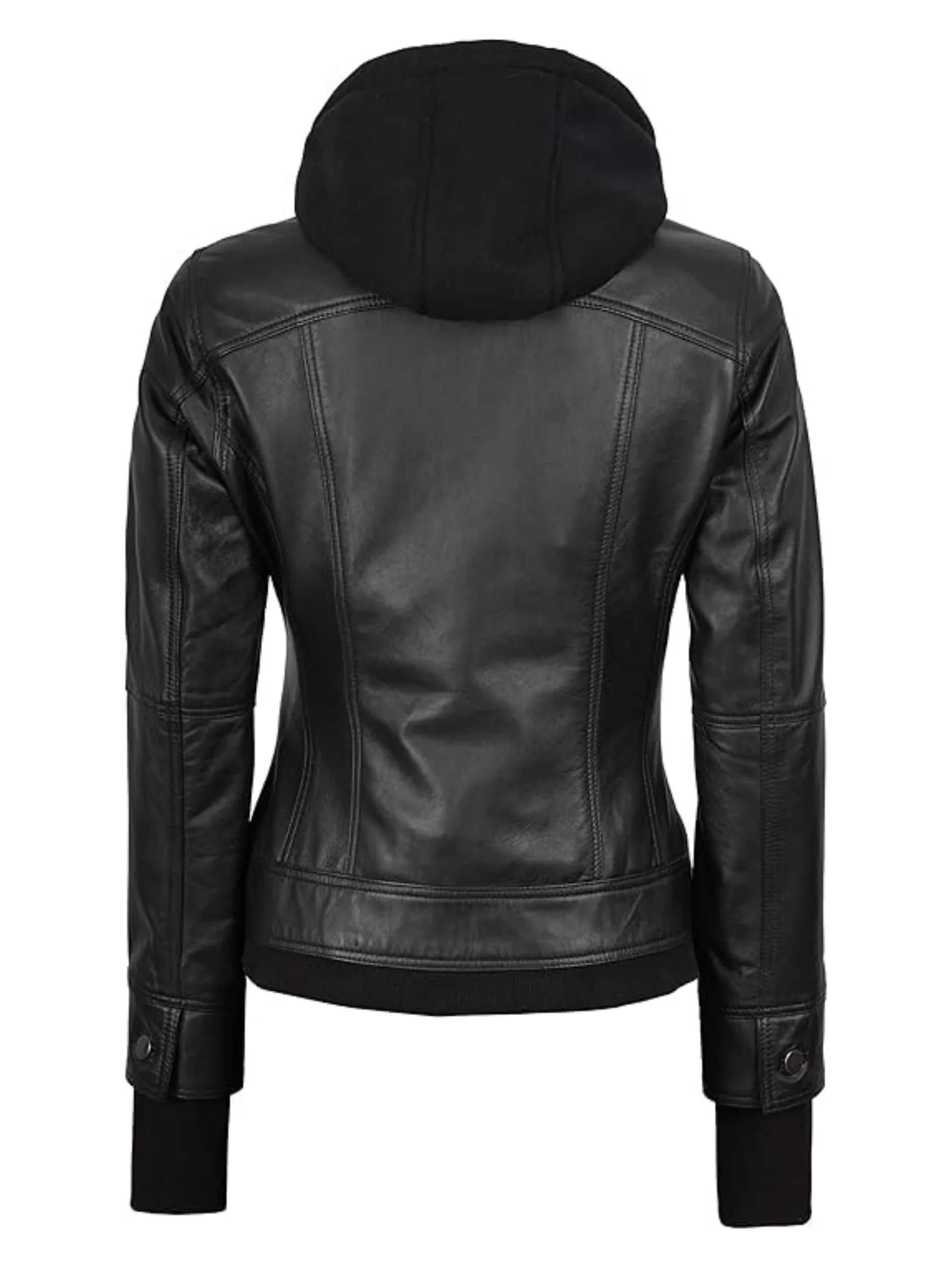2026 New Women's Pu Hooded Jacket Punk Style Multi-Pocket Coat Spring and Autumn Season Jacket Women's Motorcycle Jacket Casual Jacket Holiday Gift