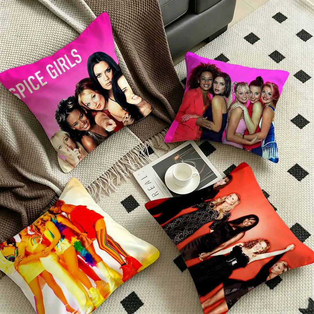 Pop S-Spice Girls Pillow Covers Cartoon Sofa Decorative Home Double-sided Printing Short Plush Cute Cushion Cover