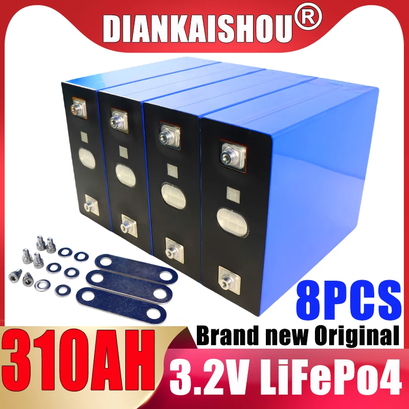 8pcs 3.2V 310AH LiFePo4 battery DIY 12V A-level 00% brand new A-level lithium iron phosphate solar storage battery tax exempt