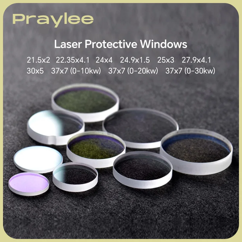 10PCS Laser Lens Protective Windows 37x7 27.9x4.1 for Raytools Precitec WSX Fiber Powerful Cutting Machine Head Part Tool 1064nm