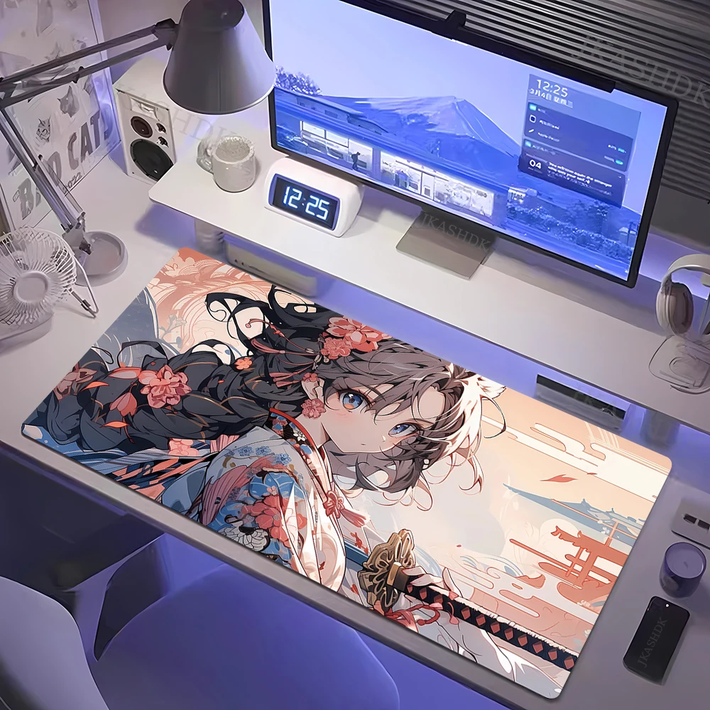 900x400mm Table Mat Keyboard Lock Edge Mouse Pad Gamer Anime Kawaii Girls Mousepad Xxl Gaming Laptops Pc Accessories Rubber Mat