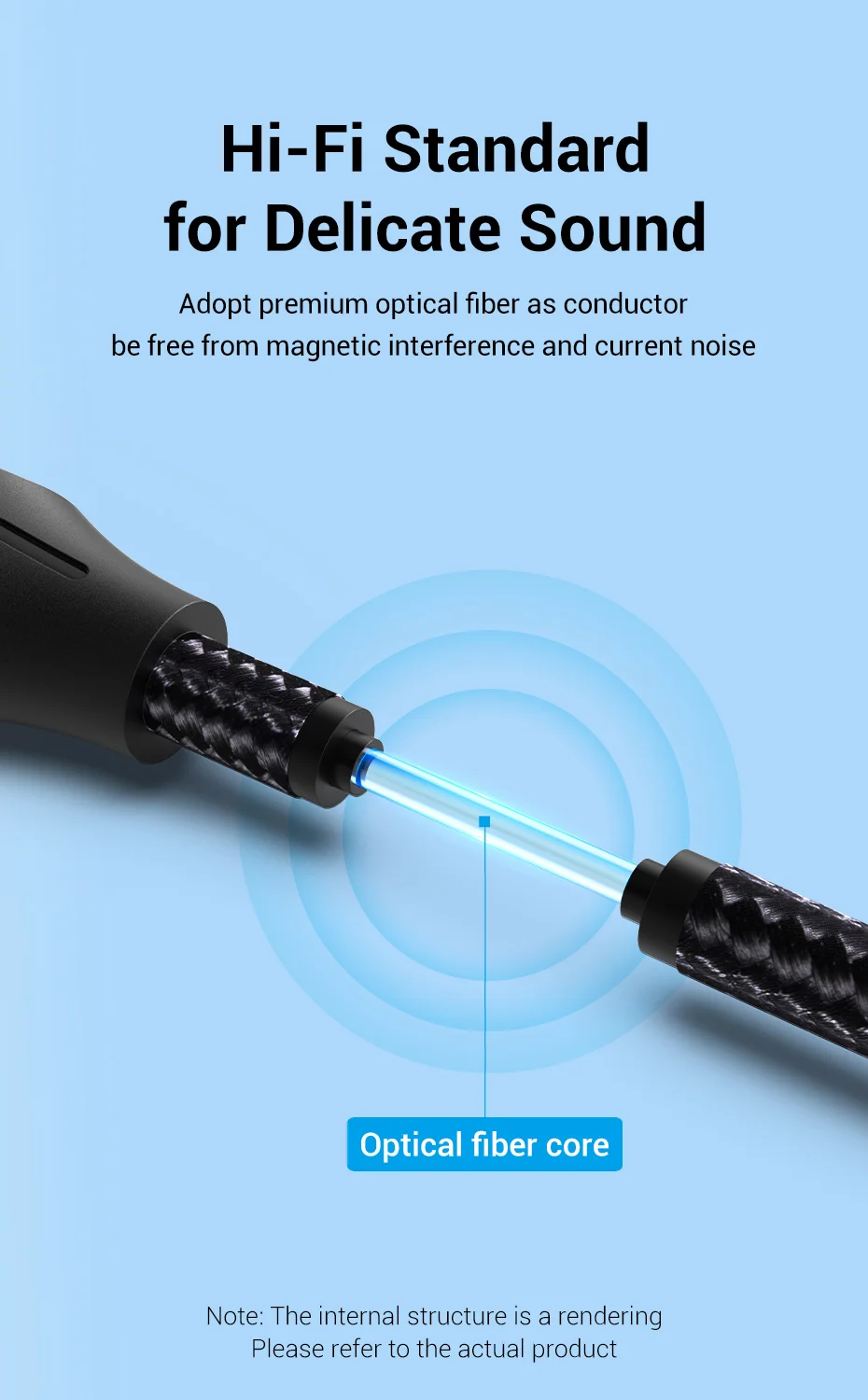 Vention Digitales Glasfaserkabel Toslink SPDIF Koaxialkabel für Verstärker Player Xbox PS5 Soundbar Kabel Optisches Audiokabel – Detail 4