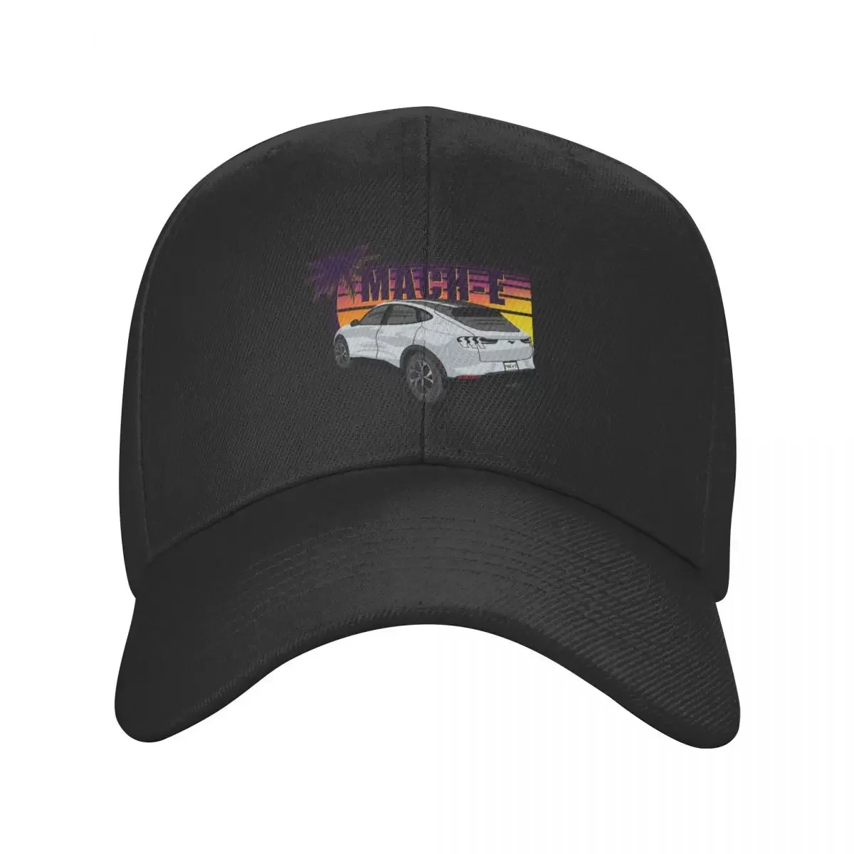 Sunset Mach-E in Space White Baseball Cap New Hat Golf Hat Man fishing hat Men Caps Women's