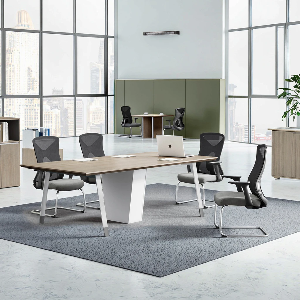 Op maat gemaakte moderne metalen rechthoekige conferentiebureaustoelenset voor hotels, ziekenhuizen, woonkamers en kleine vergaderingen