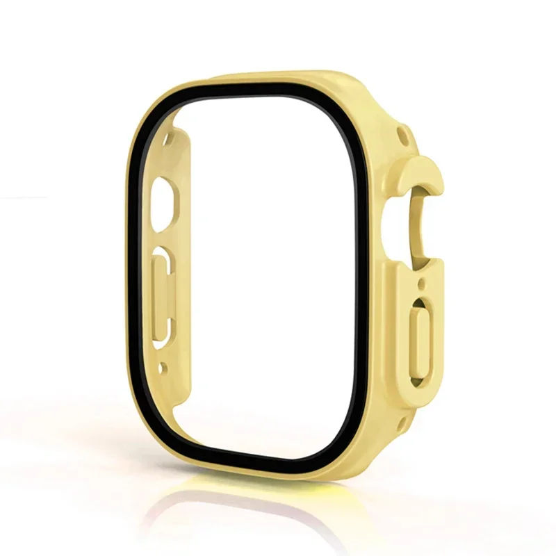 HD gehärtetes Glas + Hülle für Apple Watch Ultra 3/2/1 49 mm PC-Stoßstange + Displayschutzfolie Abdeckung iWatch Serie Ultra 3 49 mm Zubehör