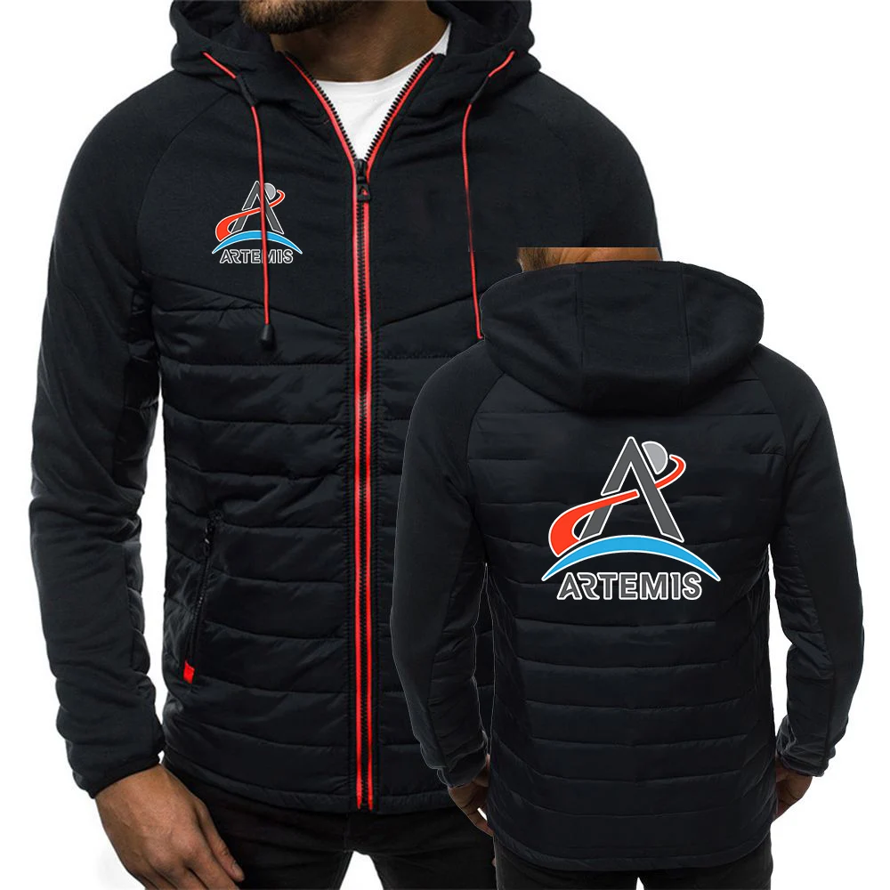 Men's Handsome Hooded Coat 2026 Artemis Program Logo Print Gradient Color Coat Loose And Comfortable Hoodies Fashion Jacket