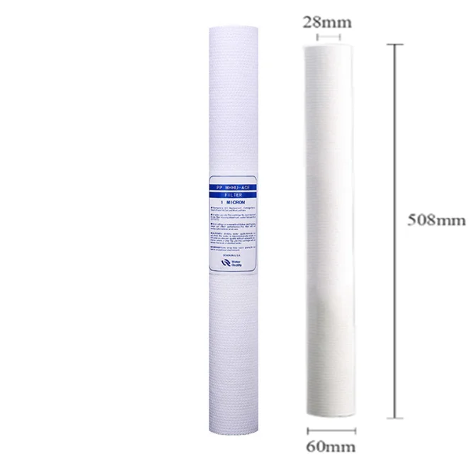 

4pcs 20" Water Purifier 20 Inch 5 Micron Sediment Water Filter Cartridge Pp Cotton Filter Water Filter System