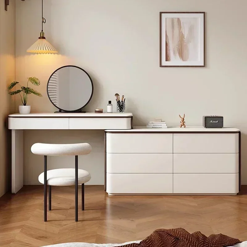 

Новое поступление, стильный, выдвижной туалетный столик для макияжа, скандинавский натуральный ящик, туалетный столик, органайзер, табурет