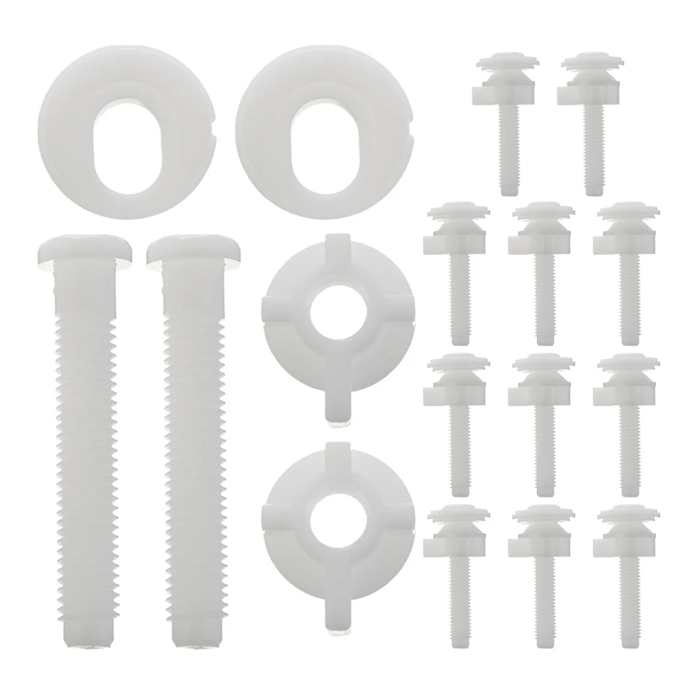 

12Pcs Toilet Seat Screws Replacement Plastic Bolts Nuts Washers Fixing Kit for Secure Toilet Seat Installation