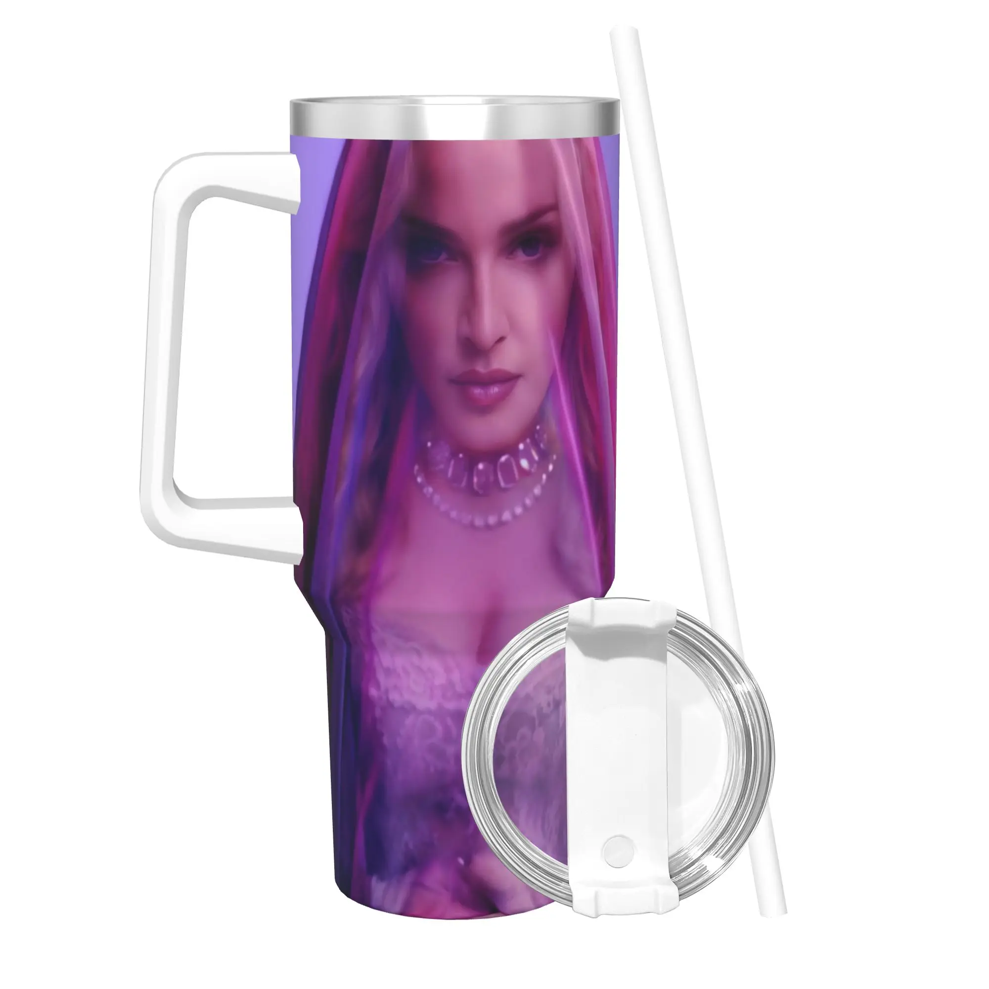 M-Madonnas Confessions II 40oz Tumbler Stainless Steel Double Wall Vacuum Insulated  Travel Mug With Straw