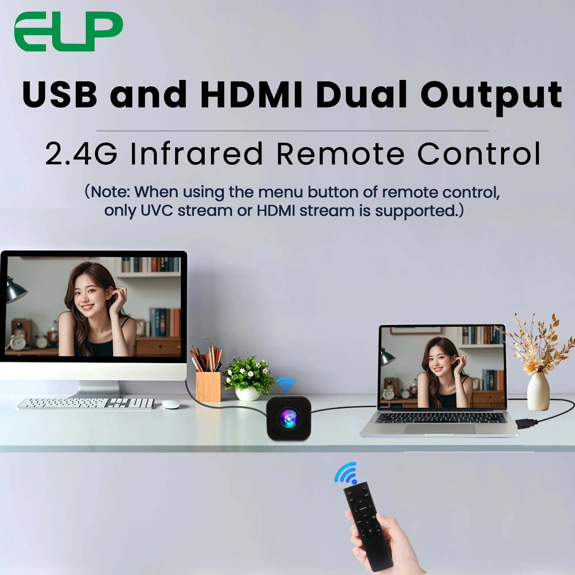 ELP 12X ซูม HDMI USB กล้อง H.264 1080P 60fps เว็บแคม, UHD 4K ออโต้โฟกัส/ซูมด้วยตนเองกล้องรีโมทคอนโทรลอินฟราเรด