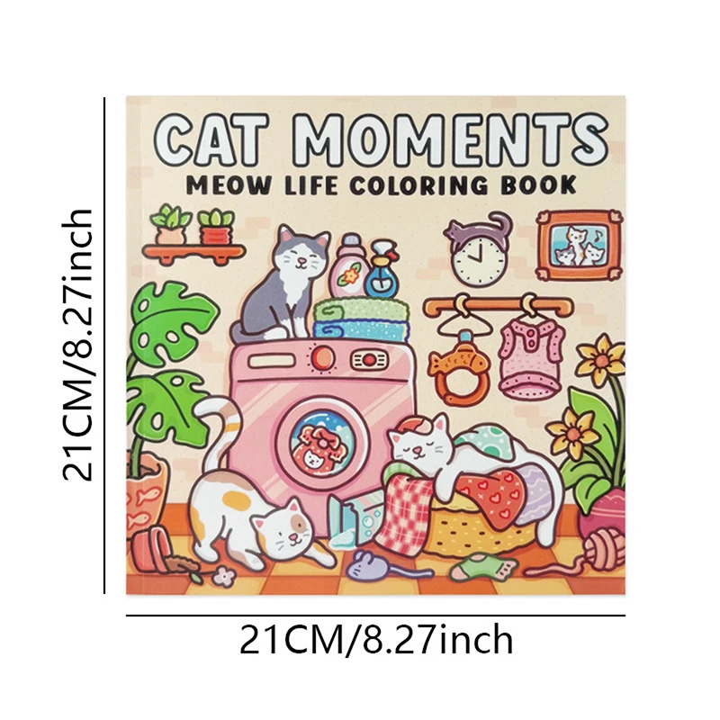 Cat Moments Adult Coloring Book Unique Book For Relaxation Upgraded Paper For Comfortable Coloring Perfect Gift Friend