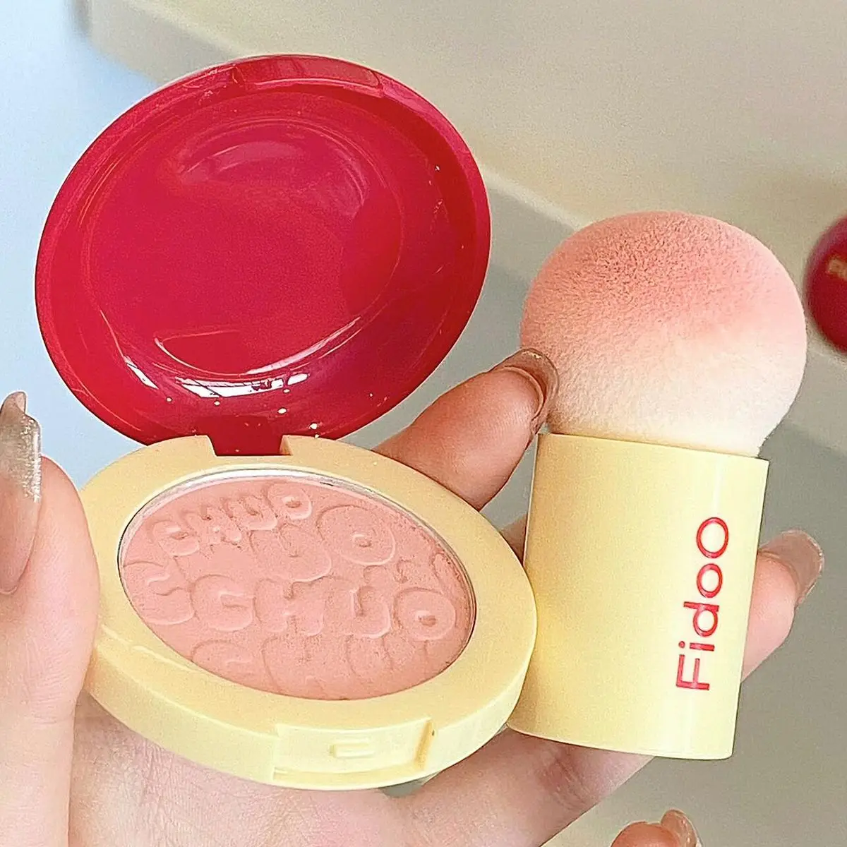 Fidoo Matt Multi-purpose Monochrome Powder Blusher Paste High Gloss Natural Long-lasting Expansion Color Blush Makeup