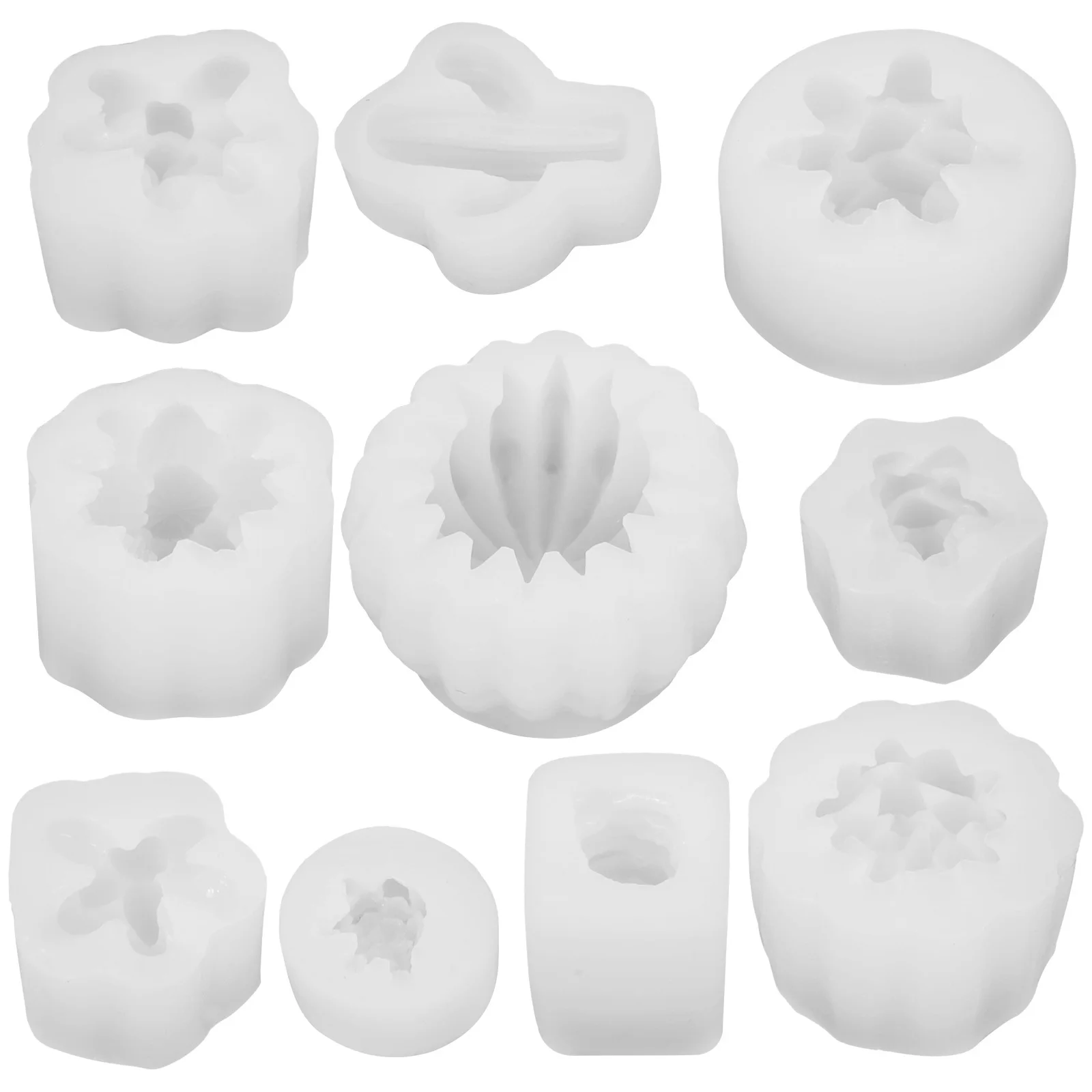 

10Pcs Mold Silicone Succulent Shaped Molds for DIY Scented Candles Wax Making Reusable Flexible Craft Supplies