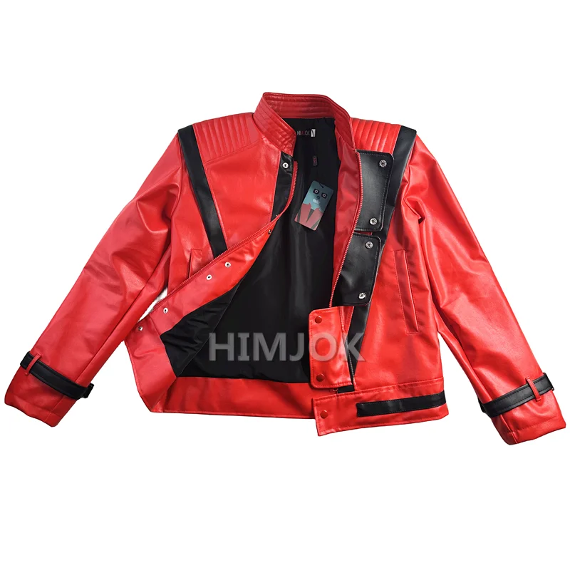 Michael Jackson Thriller Scary Costumes Red Leather Jacket for Women Man Adults Dress Halloween Christmas