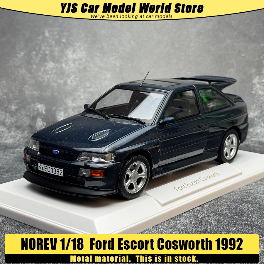 

NOREV 1/18 Ford Escort Cosworth 1992 Mallard Green Metallic Die-casting, car model, collection, static display piece