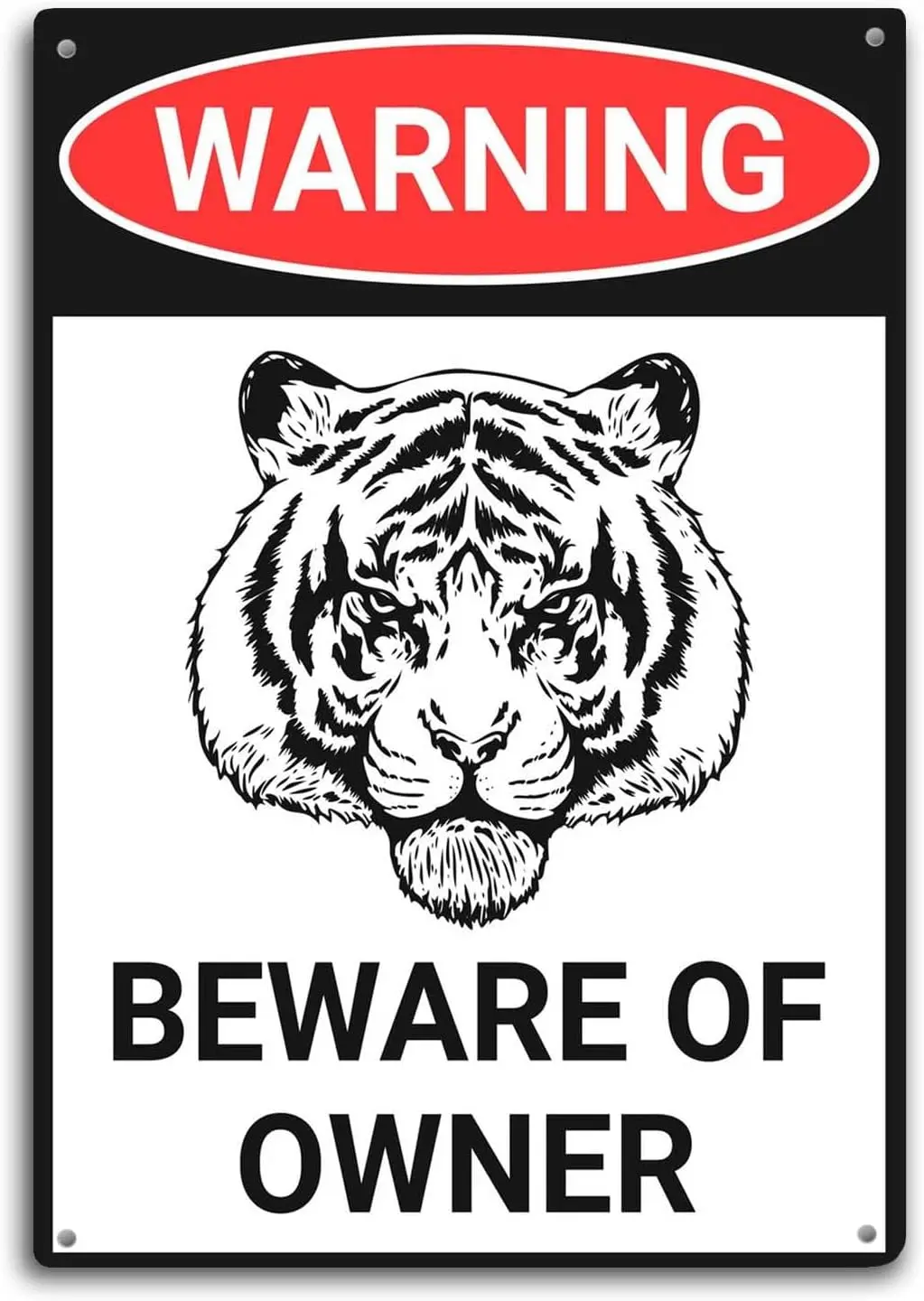 Warning Tin Sign Beware of Owner Decor Bathroom Wall Art Metal Poster Kitchen Garden Garage Indoor Outdoor Window Decorate  sign