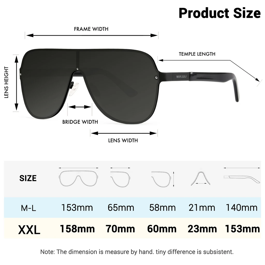 MAXJULI Polarized Sunglasses for Men and women with Big Heads UV400 Protection Sun Glasses Ideal for Driving Golf 8132